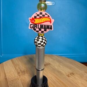 Hot Mess Girlmama Pink Checker Charm Pen